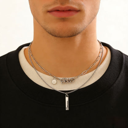 Double Layer Stacked Sweatshirt Necklace Sweet Cool Luxury Long Sweater Chain Autumn Winter
