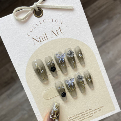 1022- Handmade press on nails fake nails removable
