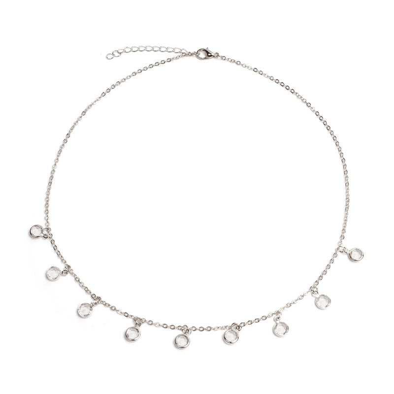 Round Rhinestone Pendant Necklace