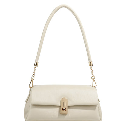 Small beige shoulder bag, bag women glacier white armpit bag, commuter top handle bag, versatile hobo bag for women