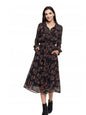Fashion Floral Print Cardigan Dress – Loose Long Sleeve Shirt Midi, Open-Front Layering Piece
