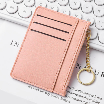 Ultra-thin new card bag for women, small and simple multi-card zipper change bag, large-capacity ID card holder, card holder.
