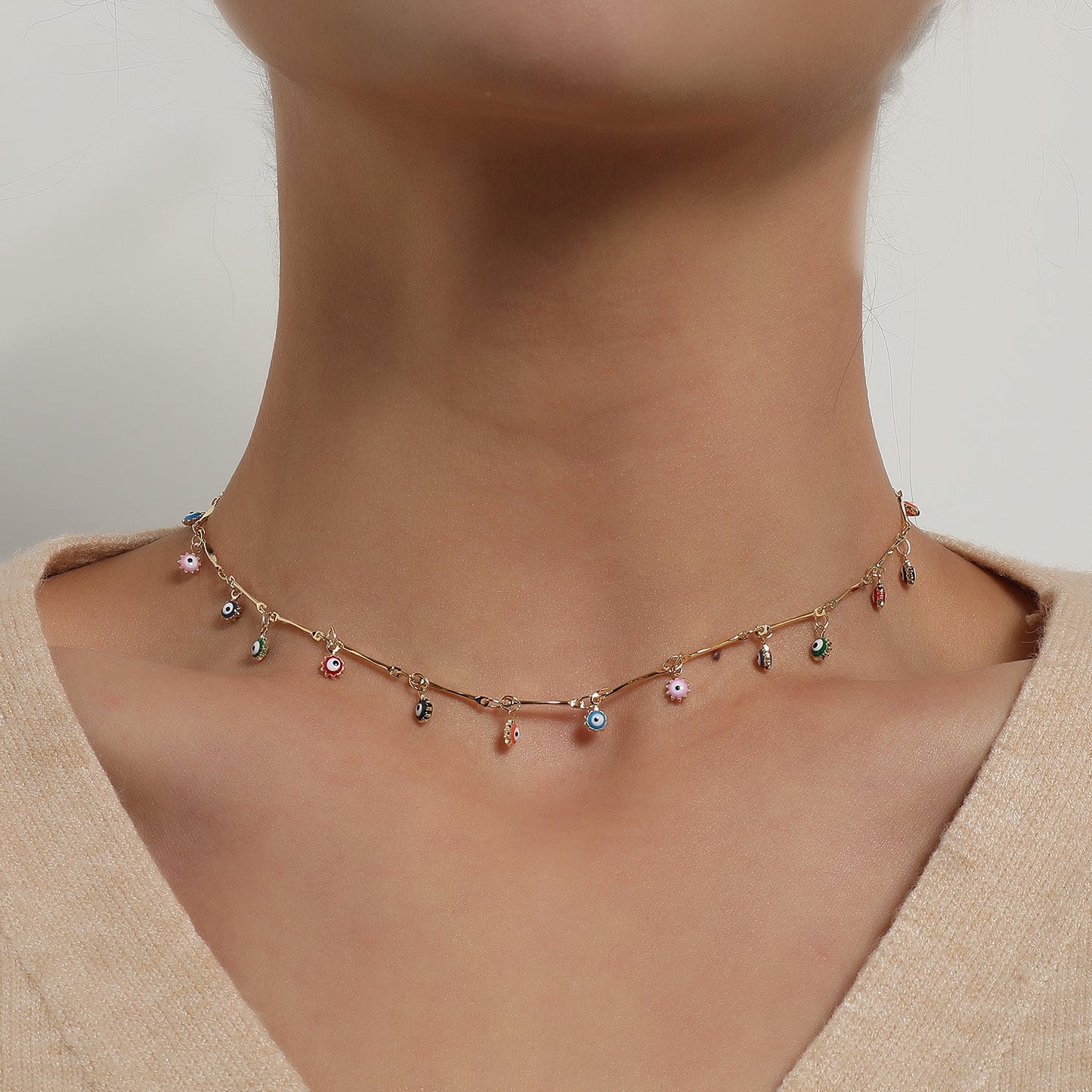 Colorful Bead Chain Necklace