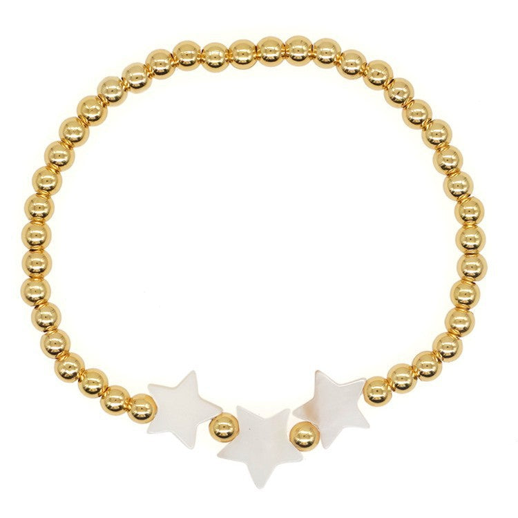 Shell Pentagram Elegant Bead Elastic Bracelet