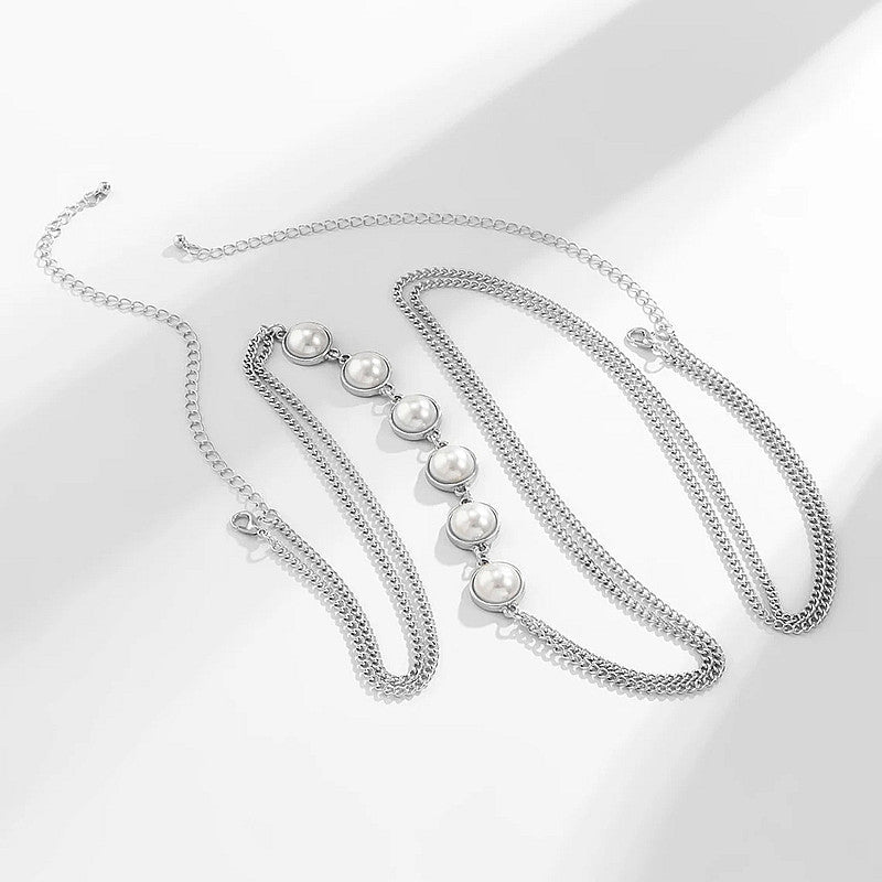 Sexy Body Chain Pearl Layered Bra Chain Women Fashion Bikini Jewelry