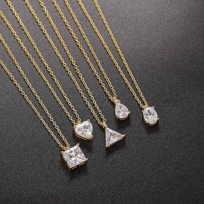 Single Zircon Pendant Necklace new