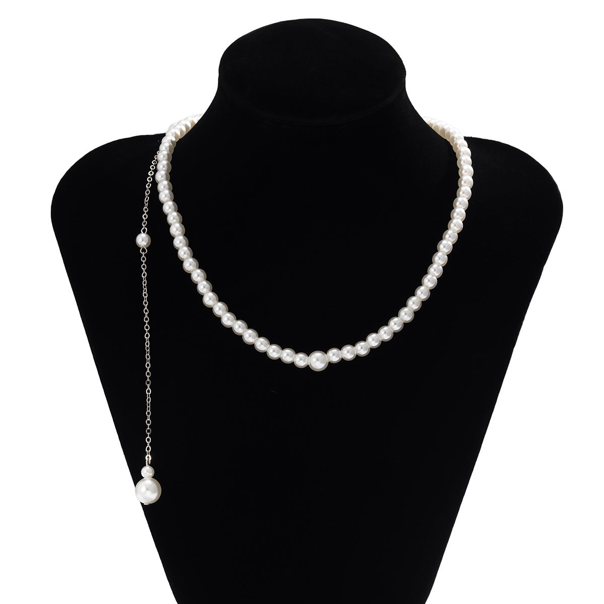 Romance Imitation Pearl Chain Necklace Back Chain for Women