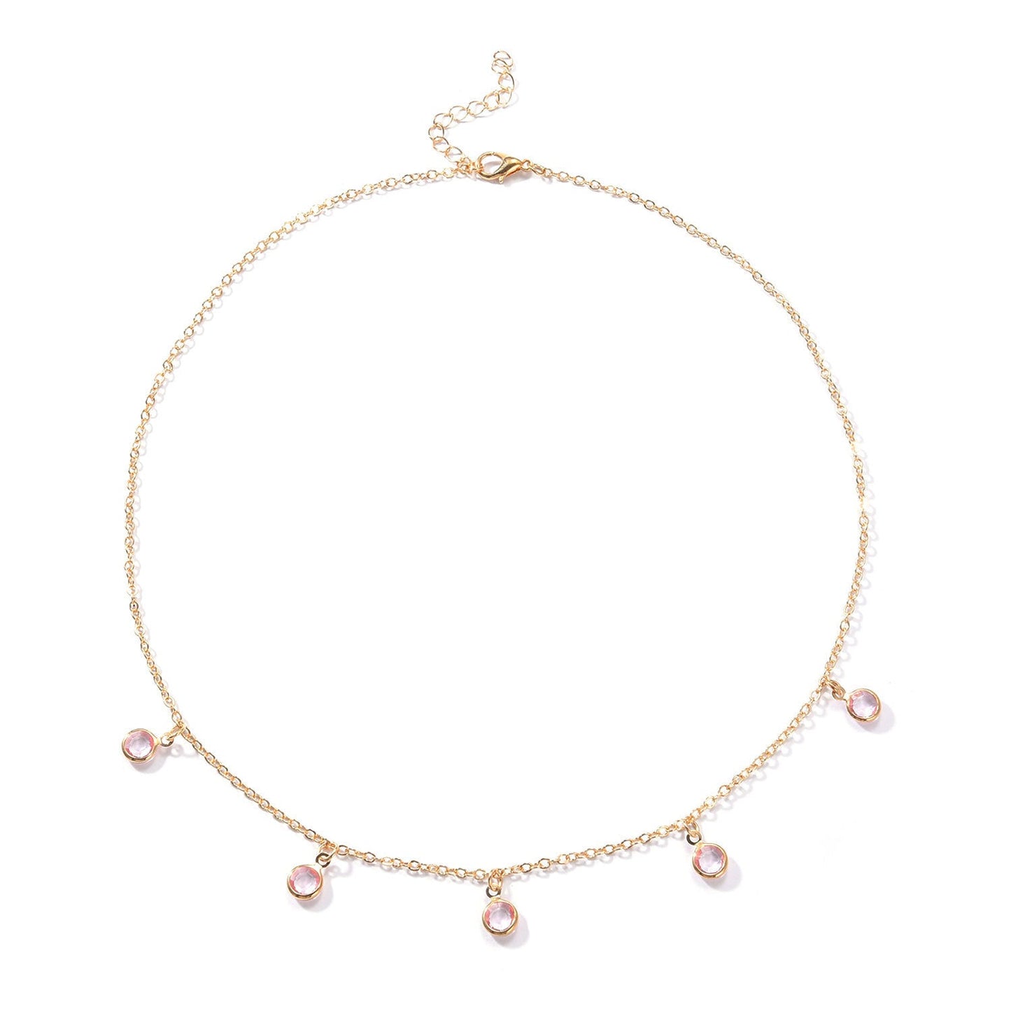 Crystal Stone Charm Necklace