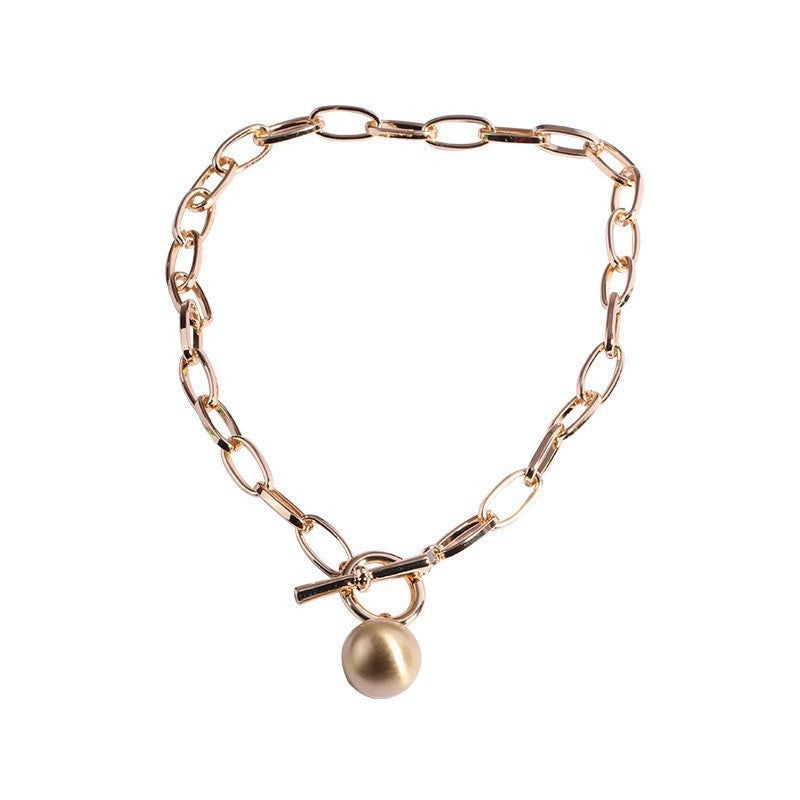 Vintage Round Bead Pendant Necklace