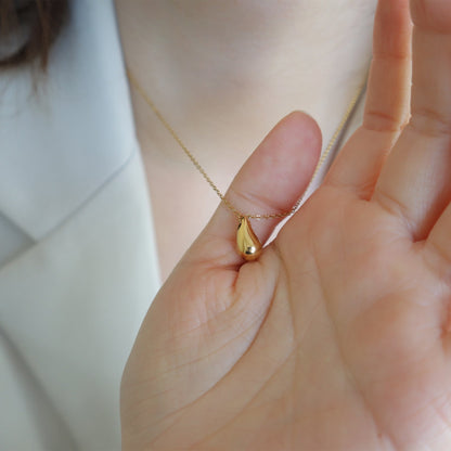 14K Gold Plated Dainty Pear Pendant Necklace for Women - Delicate Teardrop Necklaces