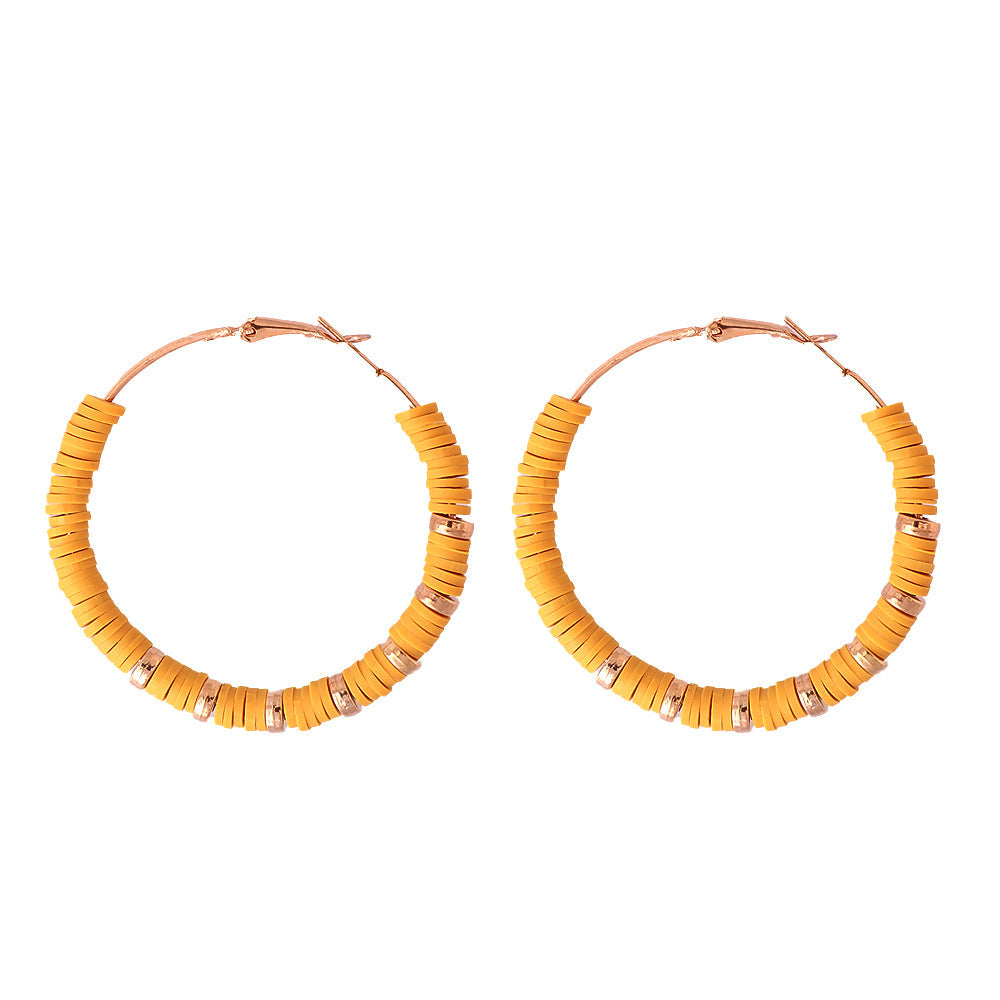 Handmade Lady Clay Hoop Earring