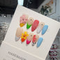Almond HandmadePress on Nails Spice Girl Carved Patch Wearable Nails