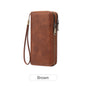 RFID anti-theft brush, women's long wallet, retro cow pattern organ card bag, large capacity clutch bag.