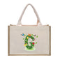 Cotton and linen canvas tote bag, printed letter tote bag, portable light handbag, gift shopping bag