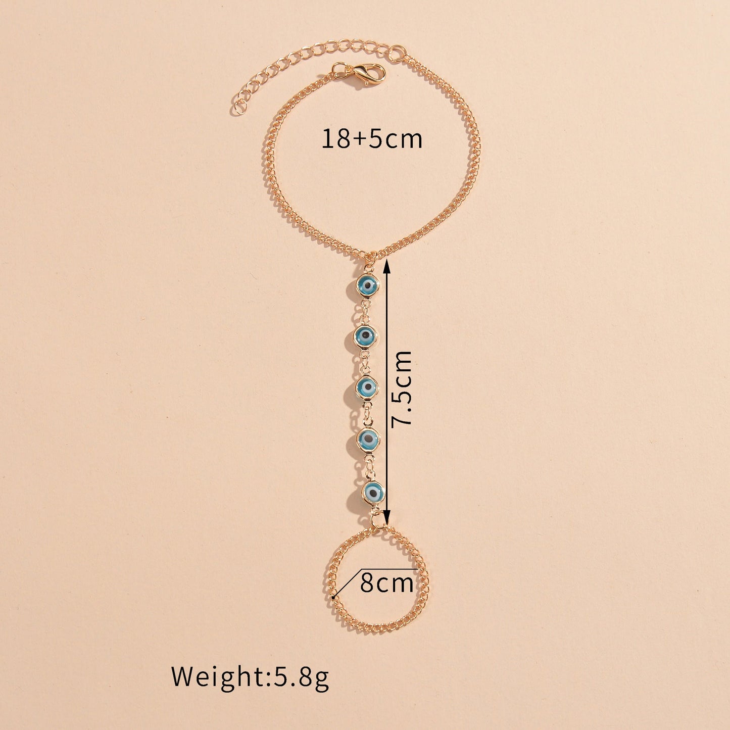 Blue Eye Finger Bracelet Hand Chain