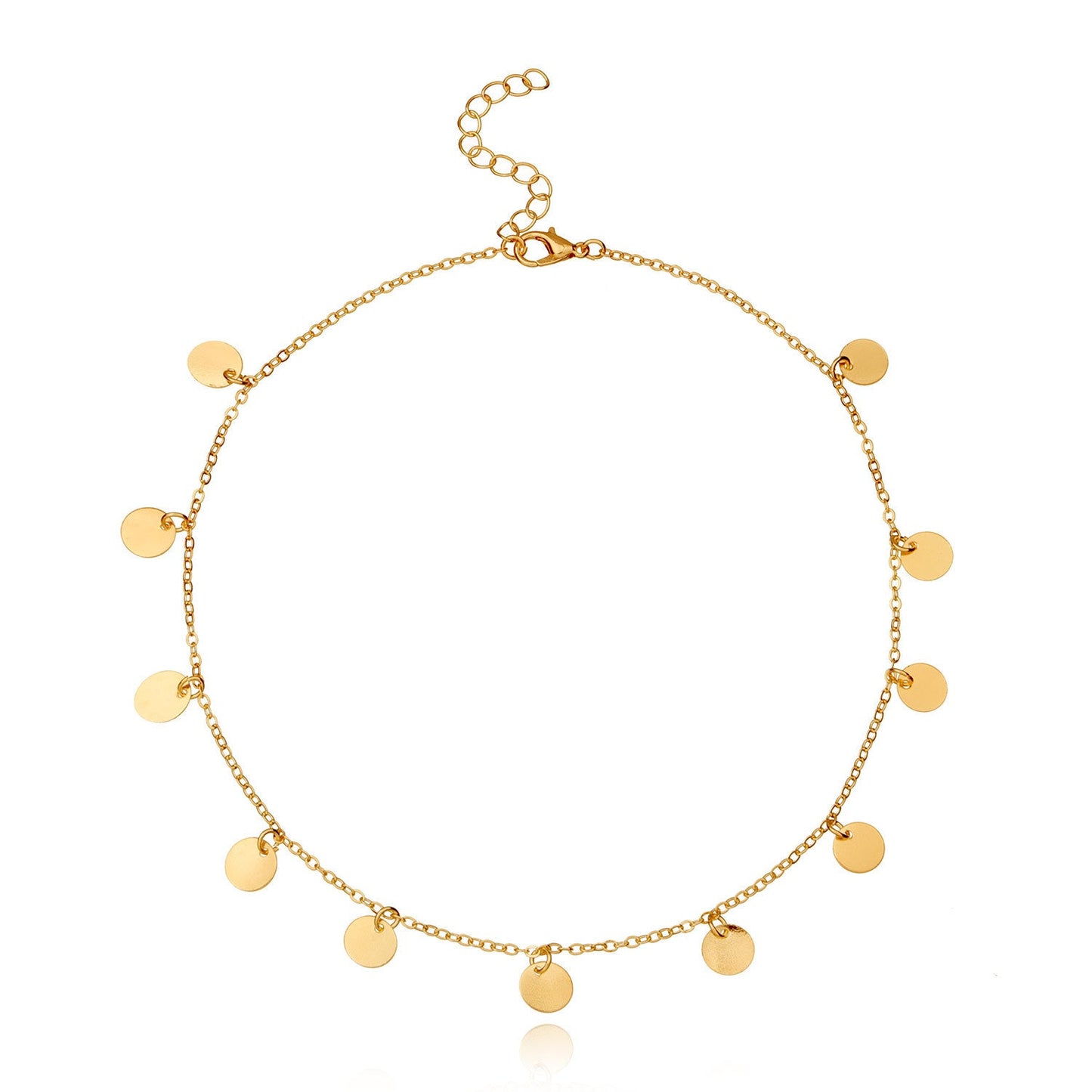 Multi Round Small Disc Charm Necklace
