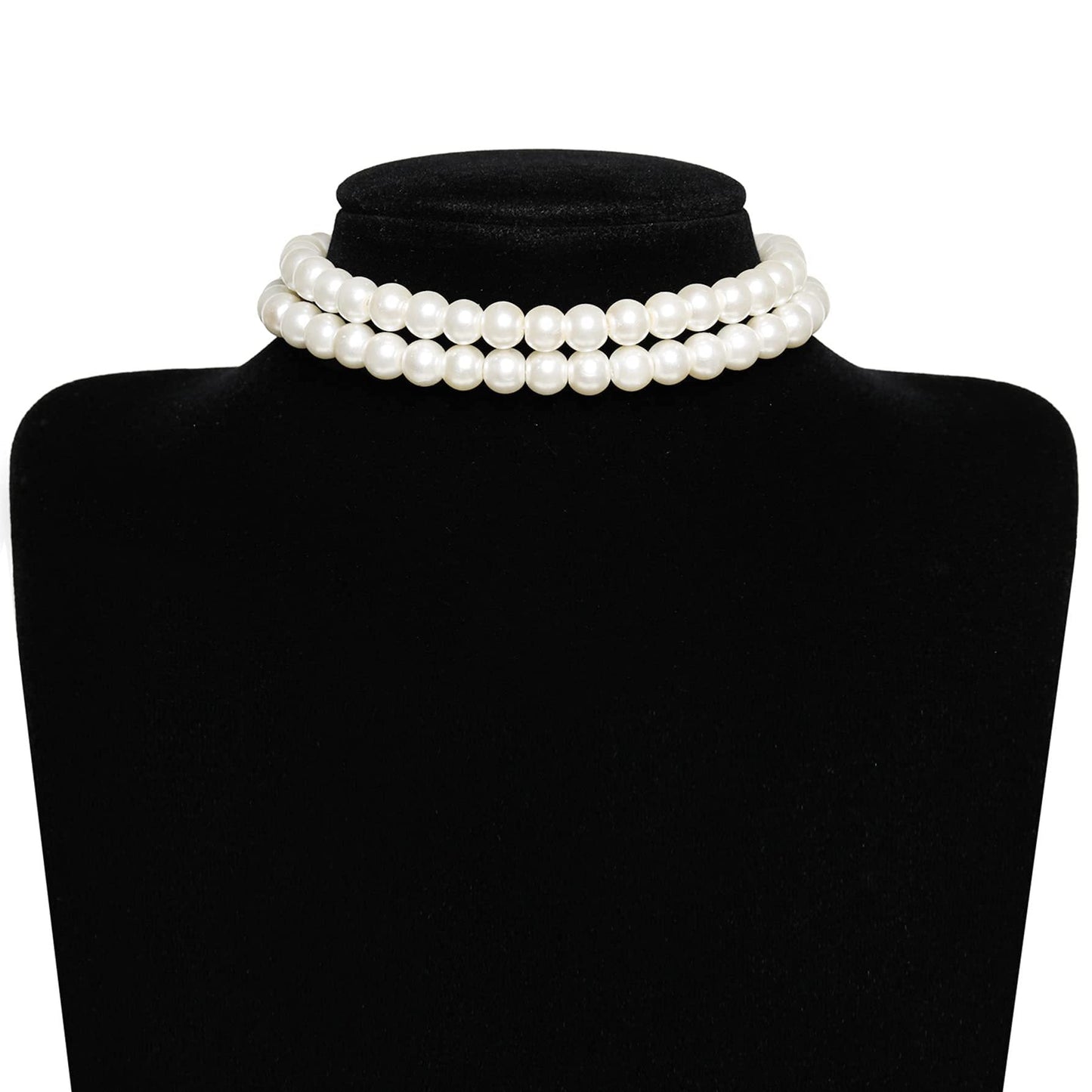 Layered Choker Pearl Necklaces Jewelry Set