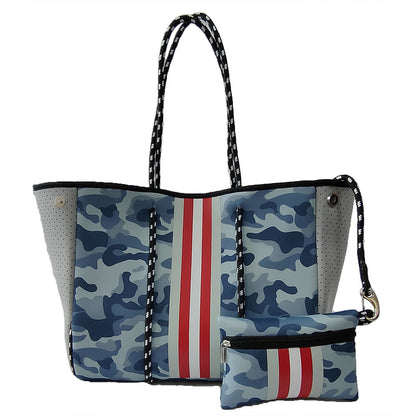 Neoprene Perforated Tote Set – Mother-Child Beach Bag, Water-Resistant Gym & Swim Duffle