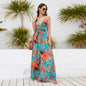 Summer Sexy Fashion Bohemian Print V-Neck Suspender Dress