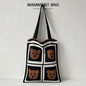 Quirky Knit Shoulder Bag – Novelty Large Tote, Commuter-Friendly Animal Purse