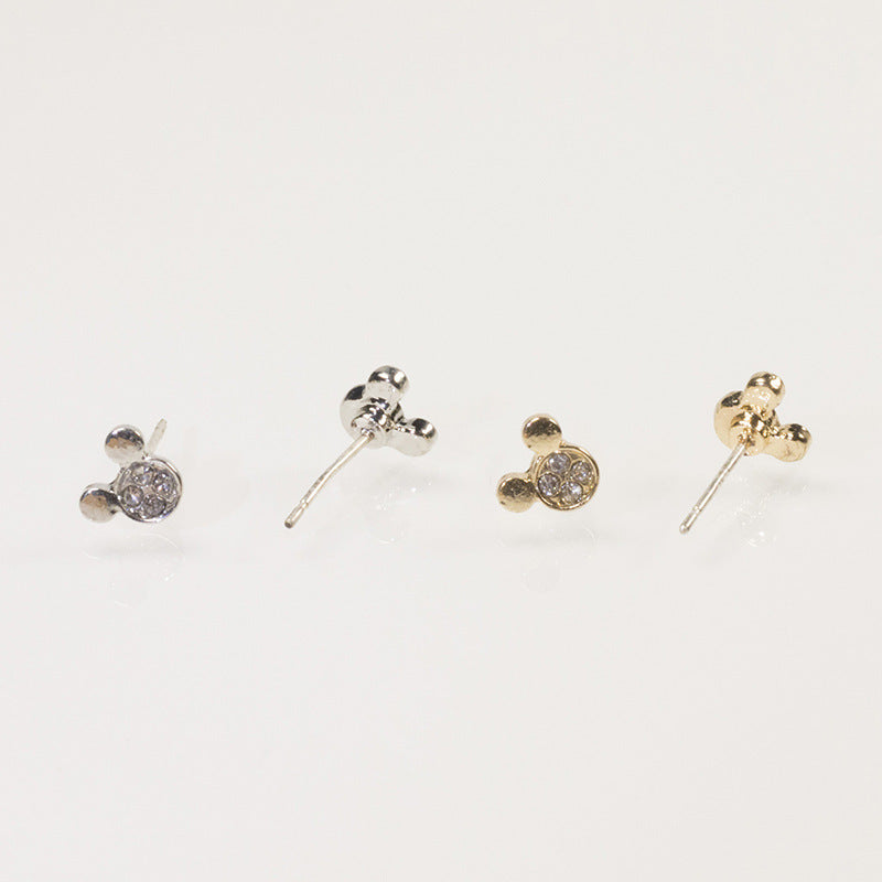 Cute bear cabbage stud earrings set
