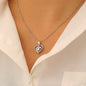 Ocean Heart Valentine's Day Copper Inlaid Zircon Heart Necklace Mother's Day Gift