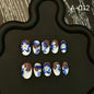 Original blue and white porcelain kneaded three-dimensional engraving Handmade Press on Nails wholesale