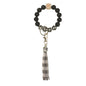 PU Tassel Keychain Women's Bag charm Silicone Beaded Keychain Wristlet Key Ring Bracelet Cute Car Key Chain Holder for Women Girls