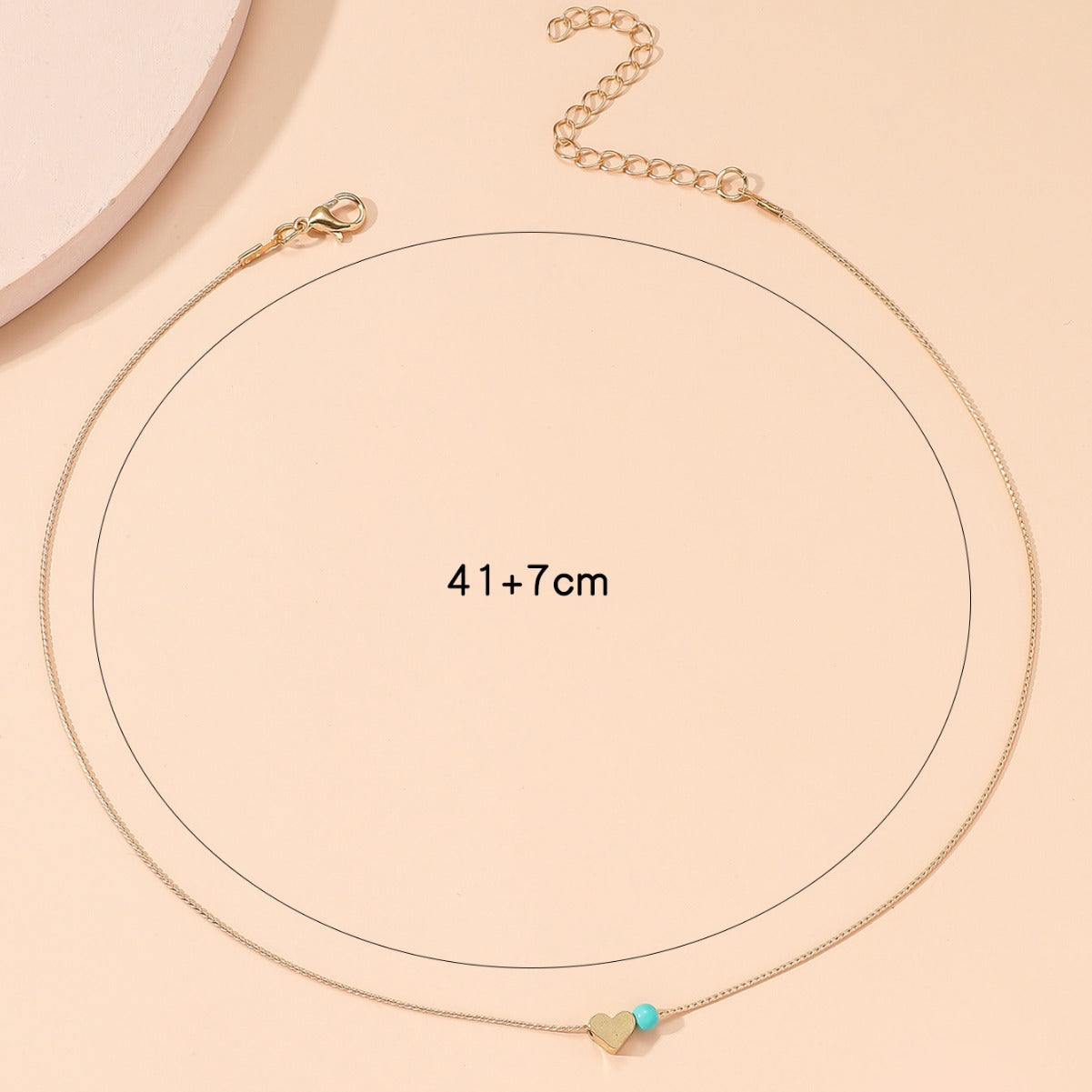 Beaded Heart Choker Necklace