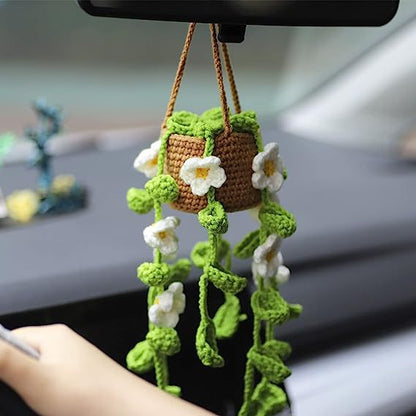 Car plant pendant Car decoration Rearview mirror pendant Creative wool in the car