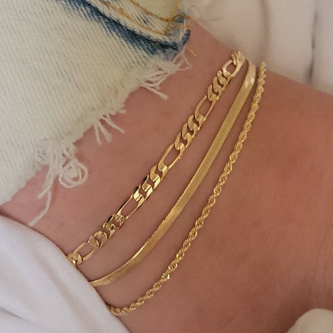 Cuban Snake Charm Foot Chain Anklets Jewelry
