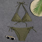Multi-color printed neck strap halter sexy split bikini swimsuit