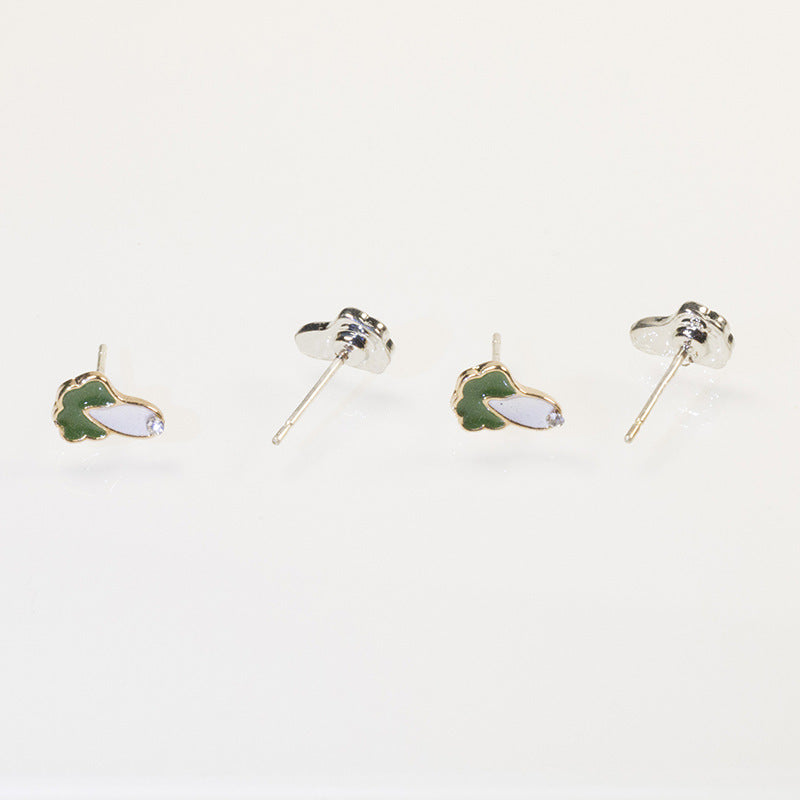 Sheep cabbage stud earrings set