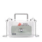Women's Transparent evening Clutch Bag – Stylish Clear Crossbody Shoulder purse with Removable Gold Chain Strap