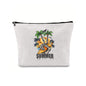 Linen printed cosmetic bag, cosmetic lipstick storage bag, small simple zipper evening clutch bag,