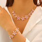 Fashion Geometric Flower 3D Vacation Style Necklace & Bracelet Set
