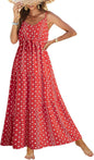 Summer Dress Casual Women's Bohemian Sleeveless Print Long Layered Long Dress Beach Dress