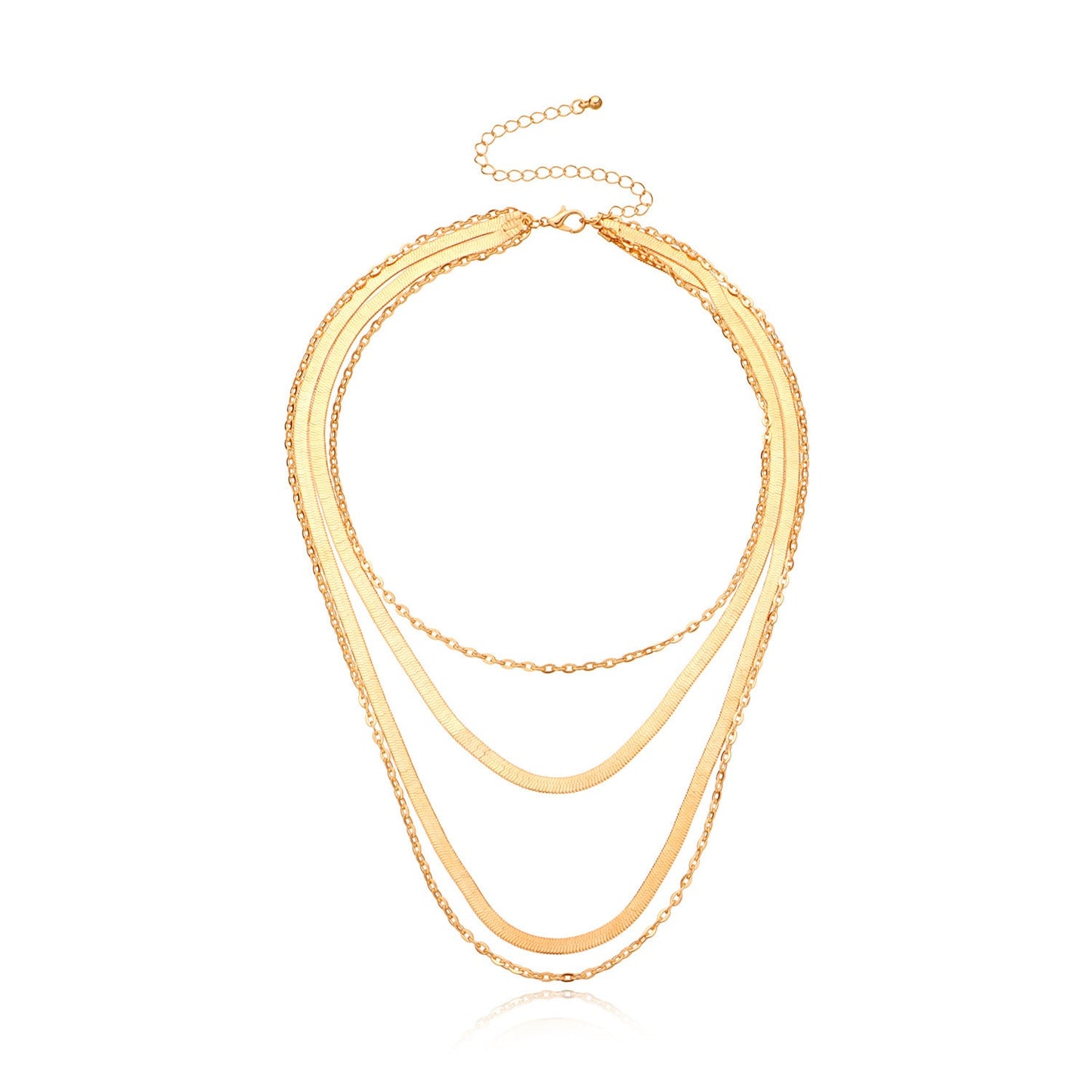 Multi Layer Snake Bone Chain Necklace Choker for Women