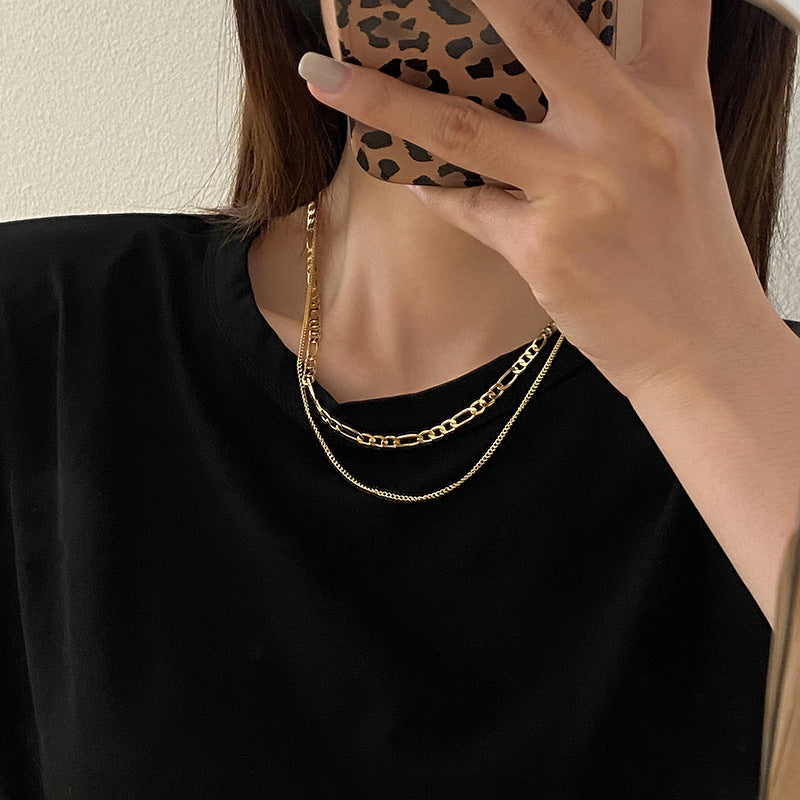 Double Layer Chains Necklace for Women