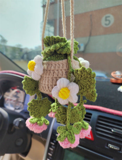 Car plant pendant Car decoration Rearview mirror pendant Creative wool in the car