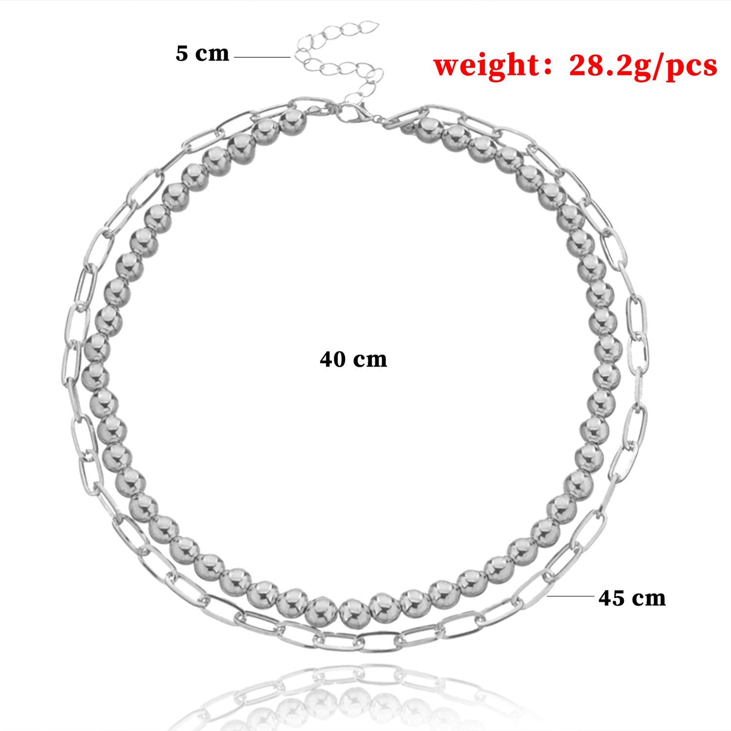 Multiple Paperclip Chain Layer Necklace