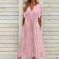 Women's Dress V-Neck Hollow Out Lace Long Dress Women