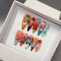 Popular Handmade Press on Nails 3D Carving French Ladybug 3D Flower