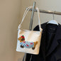Adorable Cute Puppy Pattern Canvas Bag - Fashionable Bucket Style Shoulder Bag for Students & Women Hobo