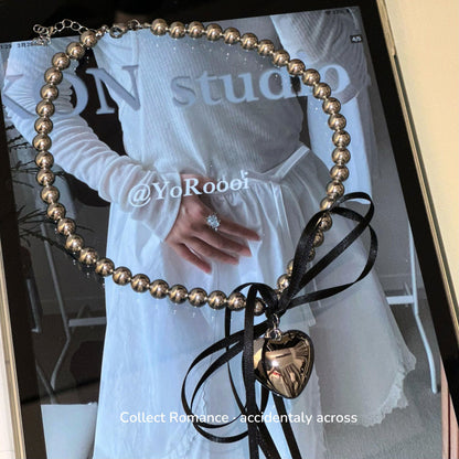 Heart Bowknot Pearl Necklaces