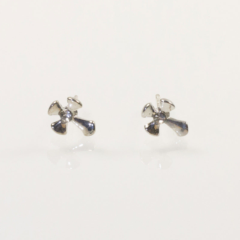 Rhinestone Cross Stud Earring