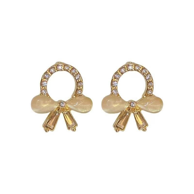 White Flower Opal Stone Earrings