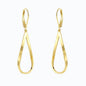 Brass real gold electroplating niche light luxury karst pleated earrings women's earrings