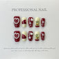 Christmas Collection Merry Christmas Heavy Industry Handmade Nail Art Long Short Fake Nails