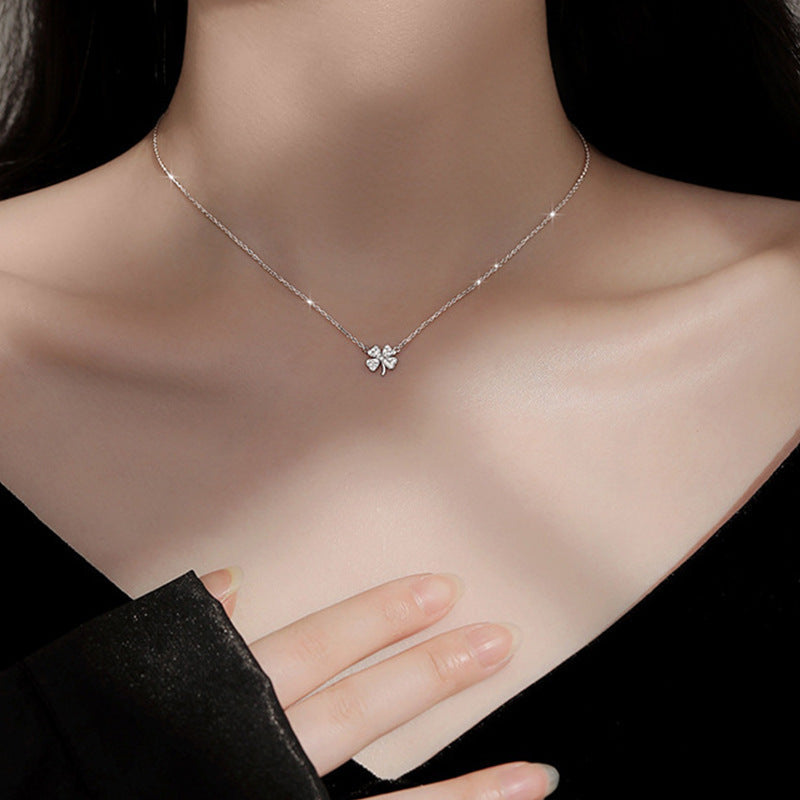Stone Four-leaf Clover Necklace